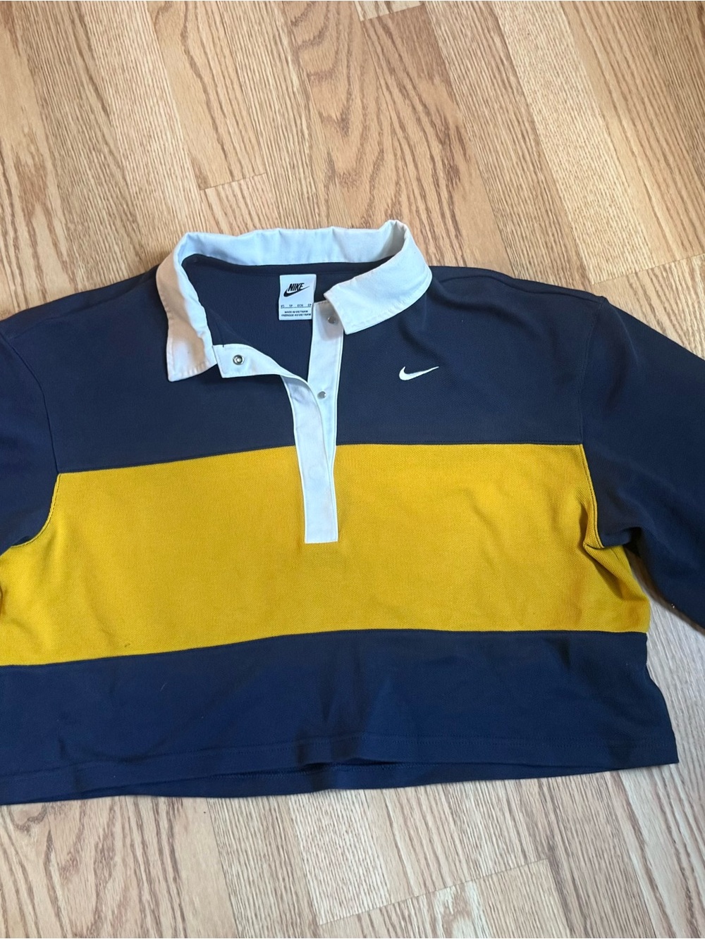Nike Navy, Yellow & White Rugby-Style Polo
